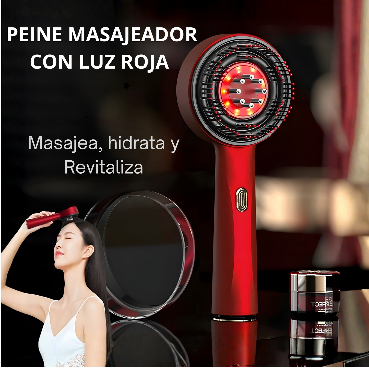 Cepillo Capilar Masajeador led