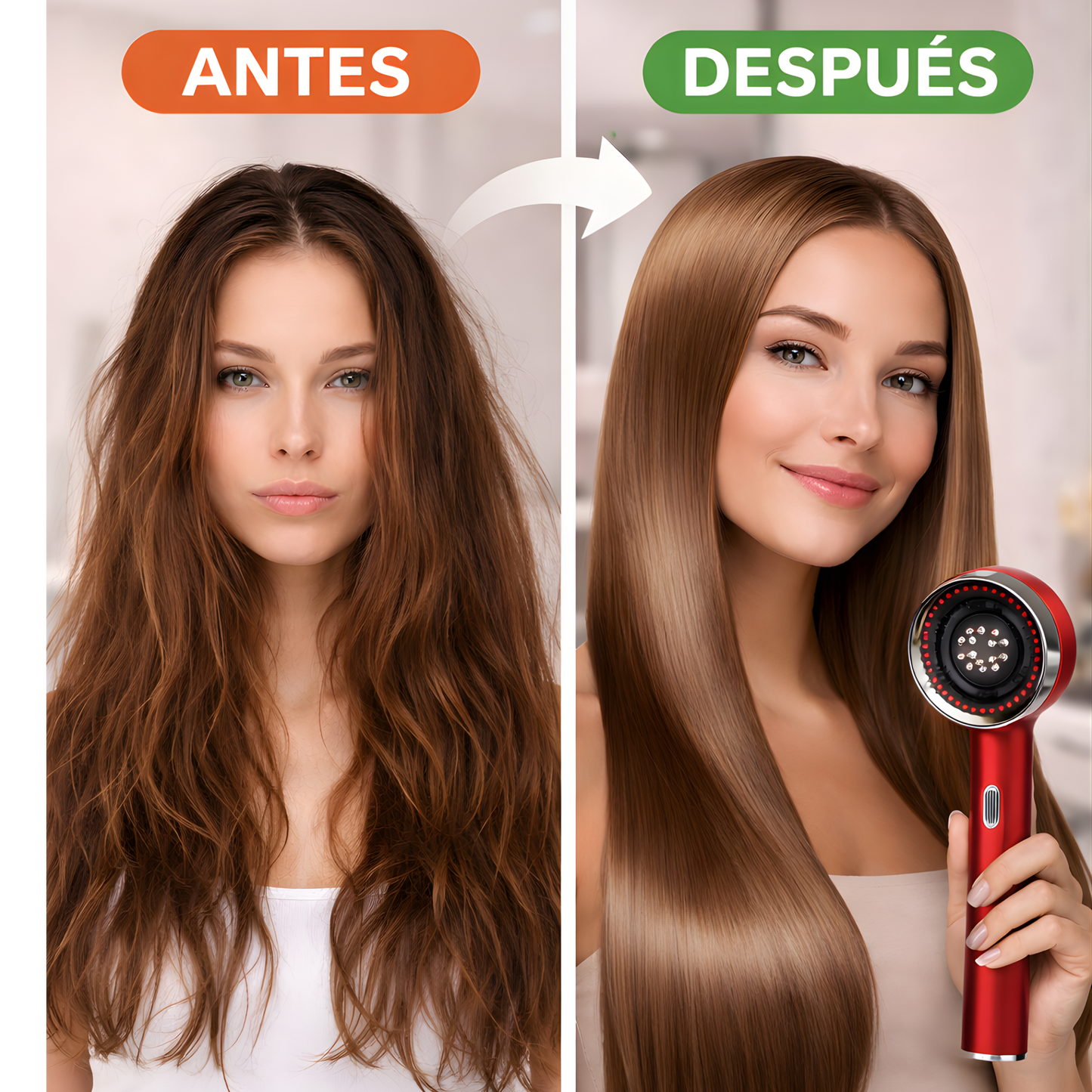 Cepillo Capilar Masajeador led